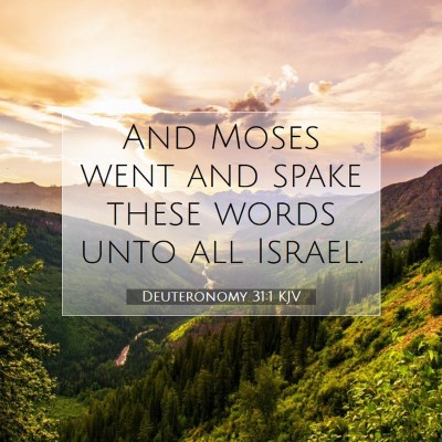 Picture 07 - Deuteronomy 31:1 KJV - And Moses went and spake these words unto all - Bible Verse Picture