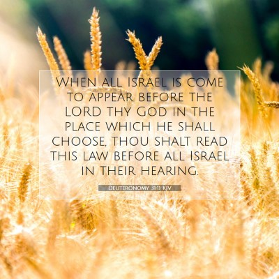 Picture 07 - Deuteronomy 31:11 KJV - When all Israel is come to appear before the LORD - Bible Verse Picture