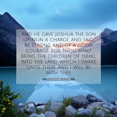 Picture 07 - Deuteronomy 31:23 KJV - And he gave Joshua the son of Nun a charge, and - Bible Verse Picture
