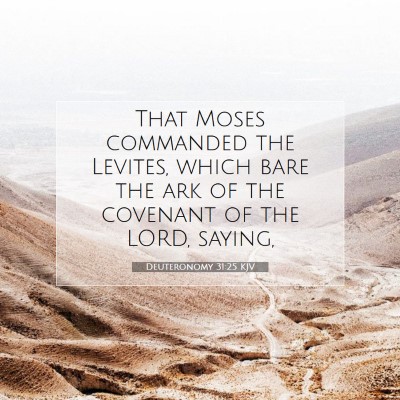 Picture 07 - Deuteronomy 31:25 KJV - That Moses commanded the Levites, which bare the - Bible Verse Picture