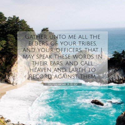 Picture 07 - Deuteronomy 31:28 KJV - Gather unto me all the elders of your tribes, and - Bible Verse Picture