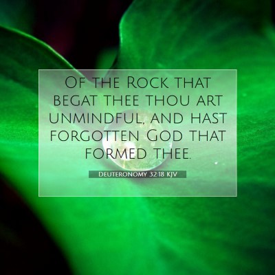 Picture 07 - Deuteronomy 32:18 KJV - Of the Rock that begat thee thou art unmindful, - Bible Verse Picture