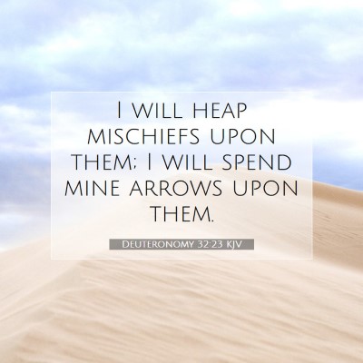 Picture 07 - Deuteronomy 32:23 KJV - I will heap mischiefs upon them; I will spend - Bible Verse Picture