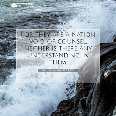 Picture 07 - Deuteronomy 32:28 KJV - For they are a nation void of counsel, neither is - Bible Verse Picture