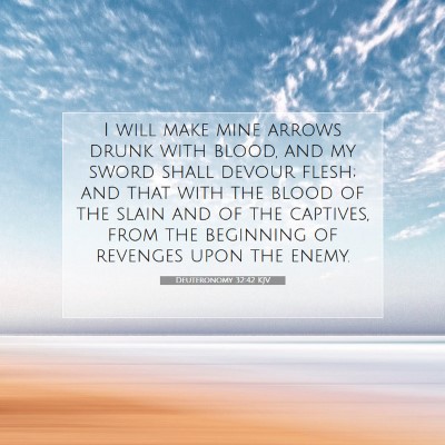 Picture 07 - Deuteronomy 32:42 KJV - I will make mine arrows drunk with blood, and my - Bible Verse Picture
