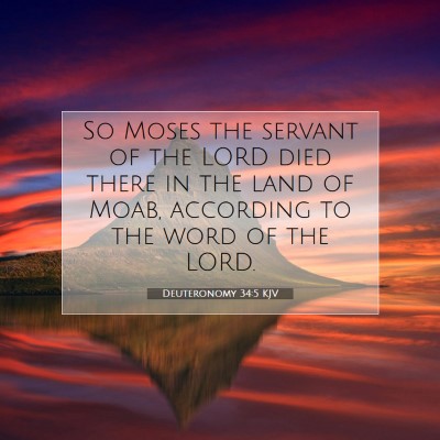 Picture 07 - Deuteronomy 34:5 KJV - So Moses the servant of the LORD died there in - Bible Verse Picture