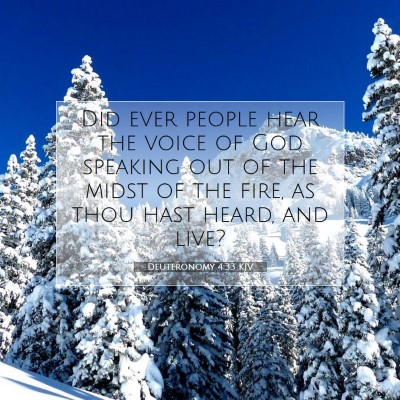 Picture 07 - Deuteronomy 4:33 KJV - Did ever people hear the voice of God speaking - Bible Verse Picture