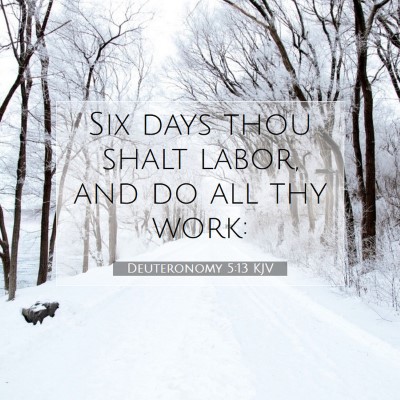 Picture 07 - Deuteronomy 5:13 KJV - Six days thou shalt labor, and do all thy - Bible Verse Picture