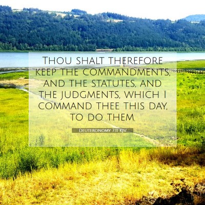 Picture 07 - Deuteronomy 7:11 KJV - Thou shalt therefore keep the commandments, and - Bible Verse Picture