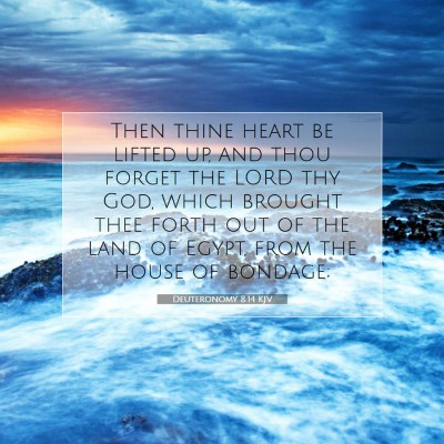 Picture 07 - Deuteronomy 8:14 KJV - Then thine heart be lifted up, and thou forget - Bible Verse Picture