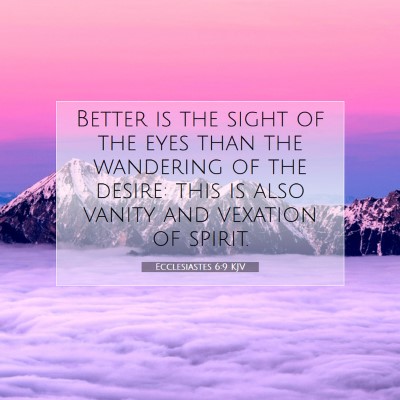 Picture 07 - Ecclesiastes 6:9 KJV - Better is the sight of the eyes than the - Bible Verse Picture