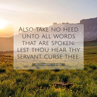 Picture 07 - Ecclesiastes 7:21 KJV - Also take no heed unto all words that are spoken; - Bible Verse Picture