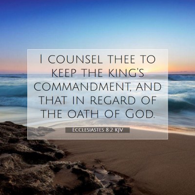 Picture 07 - Ecclesiastes 8:2 KJV - I counsel thee to keep the king's commandment, - Bible Verse Picture