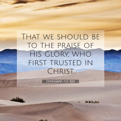 Picture 07 - Ephesians 1:12 KJV - That we should be to the praise of his glory, who - Bible Verse Picture
