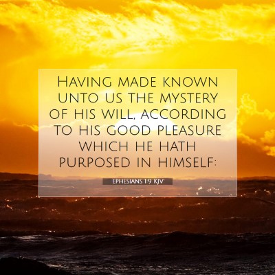 Picture 07 - Ephesians 1:9 KJV - Having made known unto us the mystery of his - Bible Verse Picture