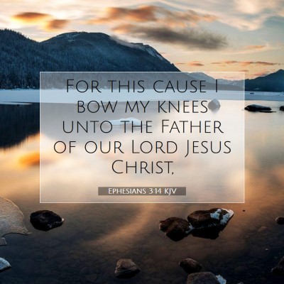 Picture 07 - Ephesians 3:14 KJV - For this cause I bow my knees unto the Father of - Bible Verse Picture
