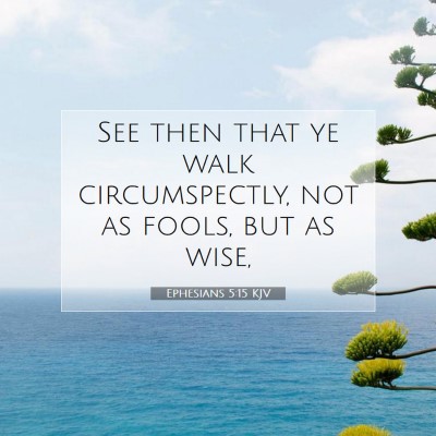 Picture 07 - Ephesians 5:15 KJV - See then that ye walk circumspectly, not as - Bible Verse Picture