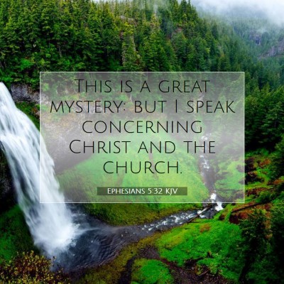 Picture 07 - Ephesians 5:32 KJV - This is a great mystery: but I speak concerning - Bible Verse Picture