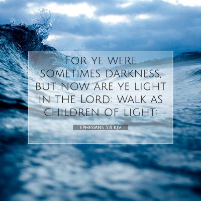 Picture 07 - Ephesians 5:8 KJV - For ye were sometimes darkness, but now are ye - Bible Verse Picture