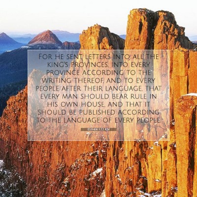 Picture 07 - Esther 1:22 KJV - For he sent letters into all the king's - Bible Verse Picture