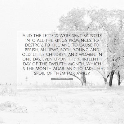 Picture 07 - Esther 3:13 KJV - And the letters were sent by posts into all the - Bible Verse Picture