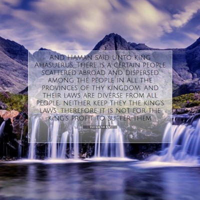 Picture 07 - Esther 3:8 KJV - And Haman said unto king Ahasuerus, There is a - Bible Verse Picture