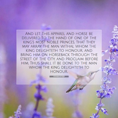Picture 07 - Esther 6:9 KJV - And let this apparel and horse be delivered to - Bible Verse Picture