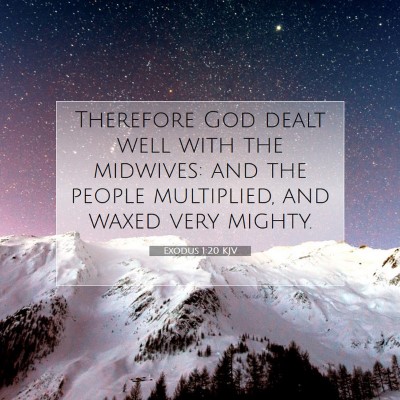 Picture 07 - Exodus 1:20 KJV - Therefore God dealt well with the midwives: and - Bible Verse Picture