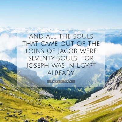 Picture 07 - Exodus 1:5 KJV - And all the souls that came out of the loins of - Bible Verse Picture