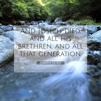 Picture 07 - Exodus 1:6 KJV - And Joseph died, and all his brethren, and all - Bible Verse Picture