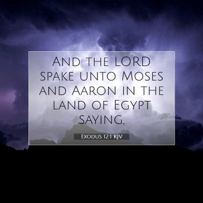 Picture 07 - Exodus 12:1 KJV - And the LORD spake unto Moses and Aaron in the - Bible Verse Picture