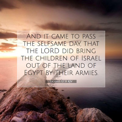 Picture 07 - Exodus 12:51 KJV - And it came to pass the selfsame day, that the - Bible Verse Picture