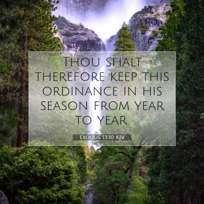 Picture 07 - Exodus 13:10 KJV - Thou shalt therefore keep this ordinance in his - Bible Verse Picture