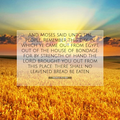 Picture 07 - Exodus 13:3 KJV - And Moses said unto the people, Remember this - Bible Verse Picture