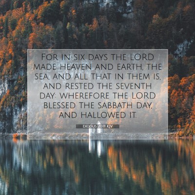 Picture 07 - Exodus 20:11 KJV - For in six days the LORD made heaven and earth, - Bible Verse Picture