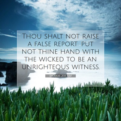 Picture 07 - Exodus 23:1 KJV - Thou shalt not raise a false report: put not - Bible Verse Picture