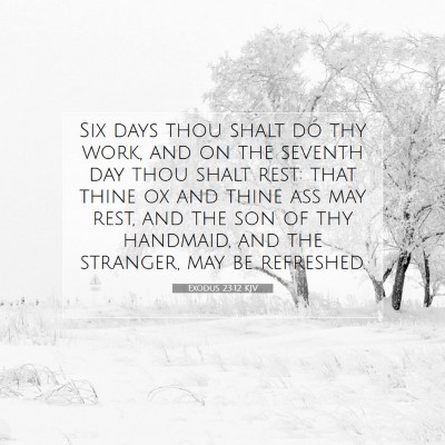 Picture 07 - Exodus 23:12 KJV - Six days thou shalt do thy work, and on the - Bible Verse Picture