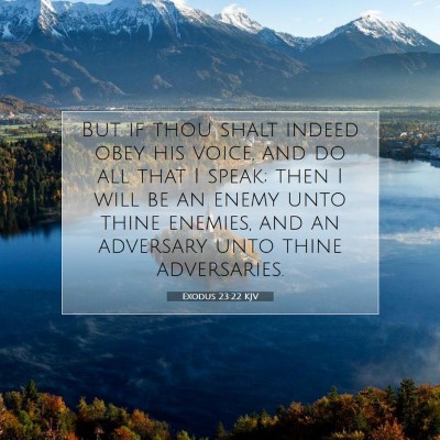 Picture 07 - Exodus 23:22 KJV - But if thou shalt indeed obey his voice, and do - Bible Verse Picture