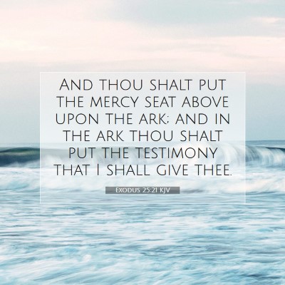 Picture 07 - Exodus 25:21 KJV - And thou shalt put the mercy seat above upon the - Bible Verse Picture
