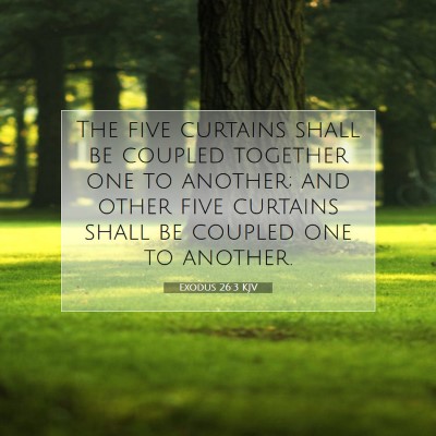 Picture 07 - Exodus 26:3 KJV - The five curtains shall be coupled together one - Bible Verse Picture