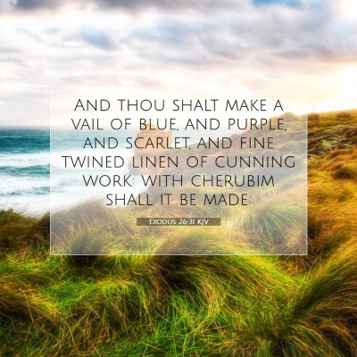 Picture 07 - Exodus 26:31 KJV - And thou shalt make a vail of blue, and purple, - Bible Verse Picture
