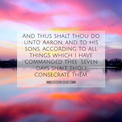 Picture 07 - Exodus 29:35 KJV - And thus shalt thou do unto Aaron, and to his - Bible Verse Picture