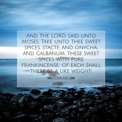 Picture 07 - Exodus 30:34 KJV - And the LORD said unto Moses, Take unto thee - Bible Verse Picture