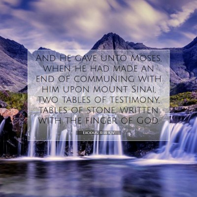 Picture 07 - Exodus 31:18 KJV - And he gave unto Moses, when he had made an end - Bible Verse Picture