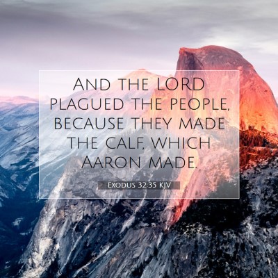 Picture 07 - Exodus 32:35 KJV - And the LORD plagued the people, because they - Bible Verse Picture