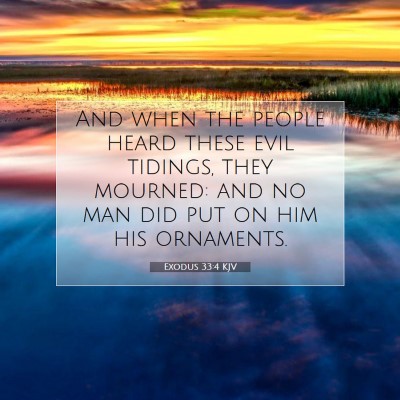 Picture 07 - Exodus 33:4 KJV - And when the people heard these evil tidings, - Bible Verse Picture