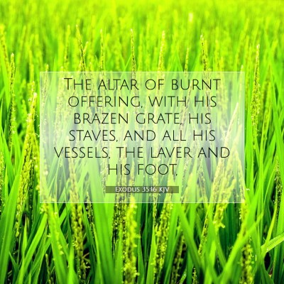 Picture 07 - Exodus 35:16 KJV - The altar of burnt offering, with his brazen - Bible Verse Picture