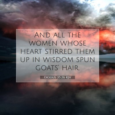 Picture 07 - Exodus 35:26 KJV - And all the women whose heart stirred them up in - Bible Verse Picture