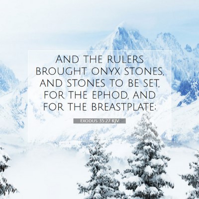 Picture 07 - Exodus 35:27 KJV - And the rulers brought onyx stones, and stones to - Bible Verse Picture