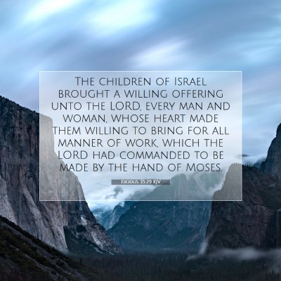 Picture 07 - Exodus 35:29 KJV - The children of Israel brought a willing offering - Bible Verse Picture